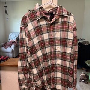 Plaid Men's Shirt - Red, Green, and White